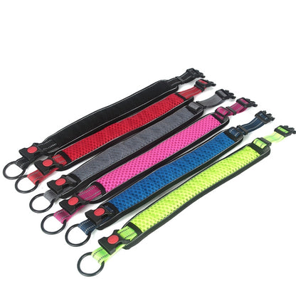 Honeycomb Net Dog Collar Neck Collar Breathable Reflective Anti-Strangle Collar S(Fluorescent Green) - Collars by buy2fix | Online Shopping UK | buy2fix