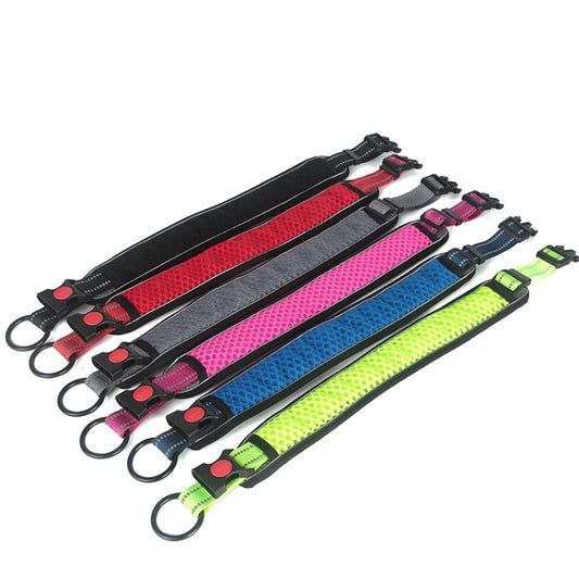 Honeycomb Net Dog Collar Neck Collar Breathable Reflective Anti-Strangle Collar S(Fluorescent Green) - Collars by buy2fix | Online Shopping UK | buy2fix