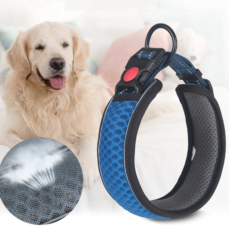 Honeycomb Net Dog Collar Neck Collar Breathable Reflective Anti-Strangle Collar S(Fluorescent Green) - Collars by buy2fix | Online Shopping UK | buy2fix