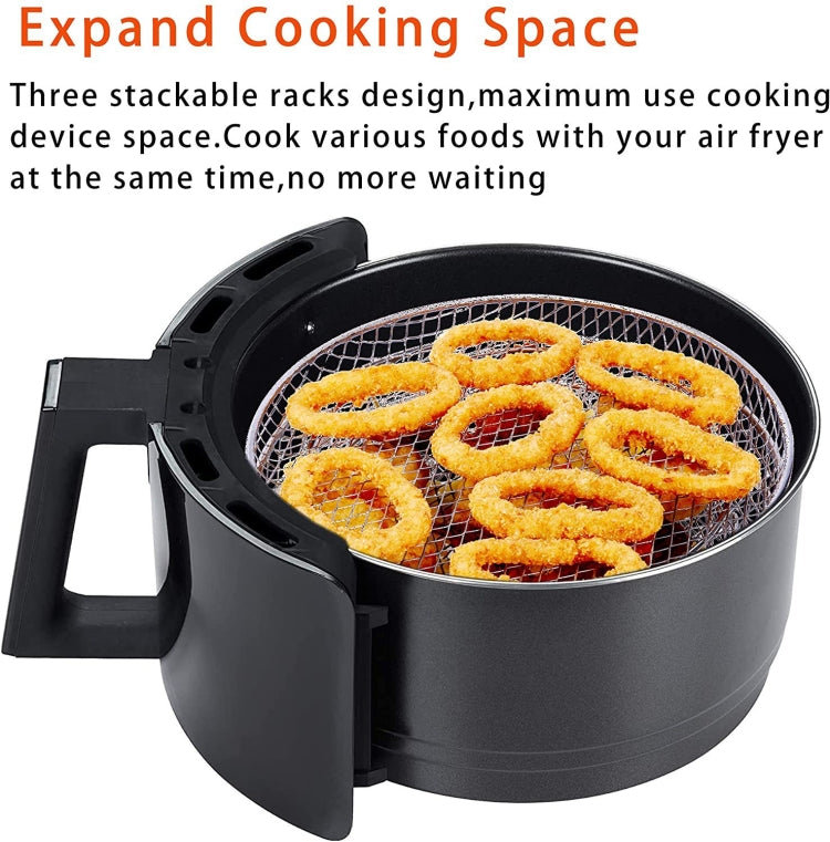 Air Fryer Accessories 8-inch Three Layer Round Grill Steam Rack - Electric Deep Fryers by buy2fix | Online Shopping UK | buy2fix