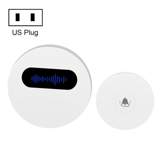 T10-1 1 For 1 Lighting Self-Power Generation Wireless Intelligent Doorbell(US Plug White) - Wireless Doorbell by buy2fix | Online Shopping UK | buy2fix