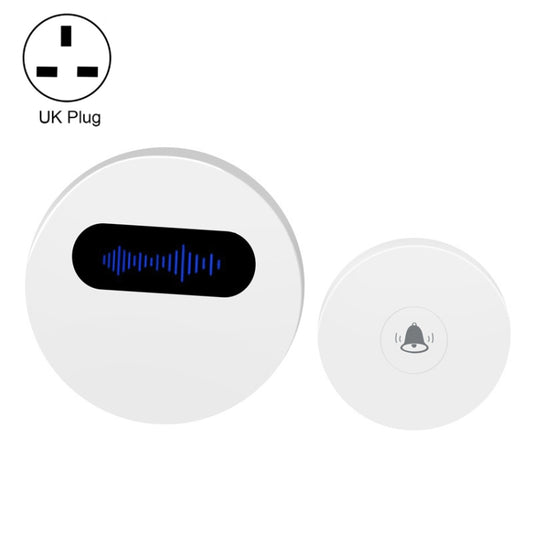 T10-1 1 For 1 Lighting Self-Power Generation Wireless Intelligent Doorbell(UK Plug White) - Wireless Doorbell by buy2fix | Online Shopping UK | buy2fix