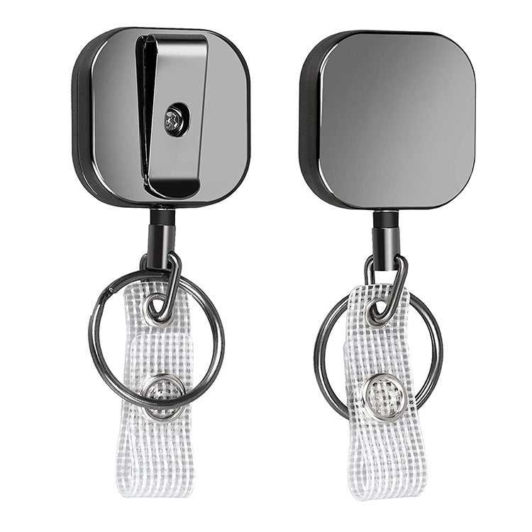 4cm Plated Metal Square Expansion Rope Key Chain - Key Rings by buy2fix | Online Shopping UK | buy2fix