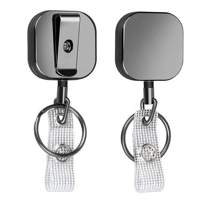 4cm Plated Metal Square Expansion Rope Key Chain - Key Rings by buy2fix | Online Shopping UK | buy2fix