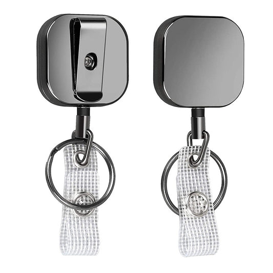 4cm Plated Metal Square Expansion Rope Key Chain - Key Rings by buy2fix | Online Shopping UK | buy2fix
