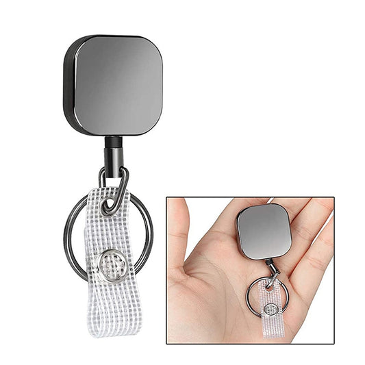 4cm Plated Metal Square Expansion Rope Key Chain - Key Rings by buy2fix | Online Shopping UK | buy2fix