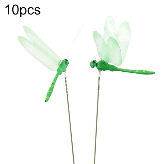 10pcs Simulation Plug Rod Magnetic Dragonfly Home Wall Garden Decoration(Green) - Yard & Garden Decor by buy2fix | Online Shopping UK | buy2fix