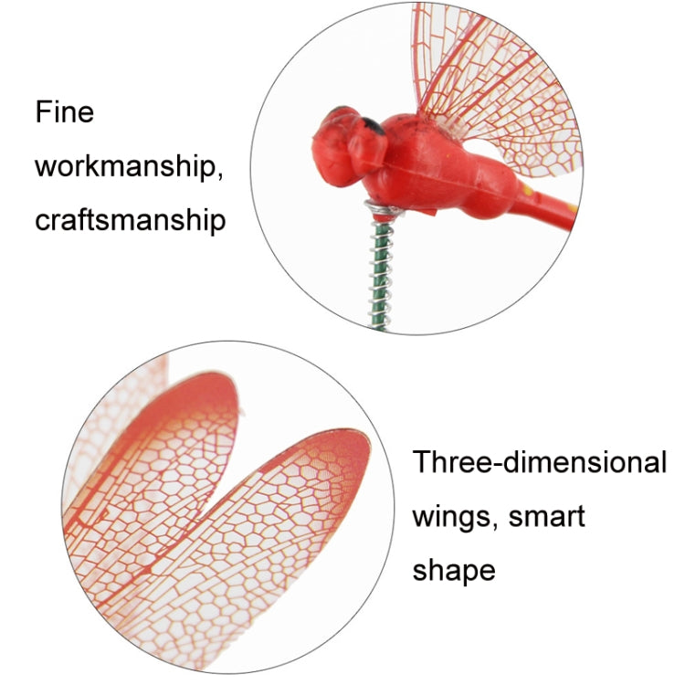 10pcs Simulation Plug Rod Magnetic Dragonfly Home Wall Garden Decoration(Red) - Yard & Garden Decor by buy2fix | Online Shopping UK | buy2fix