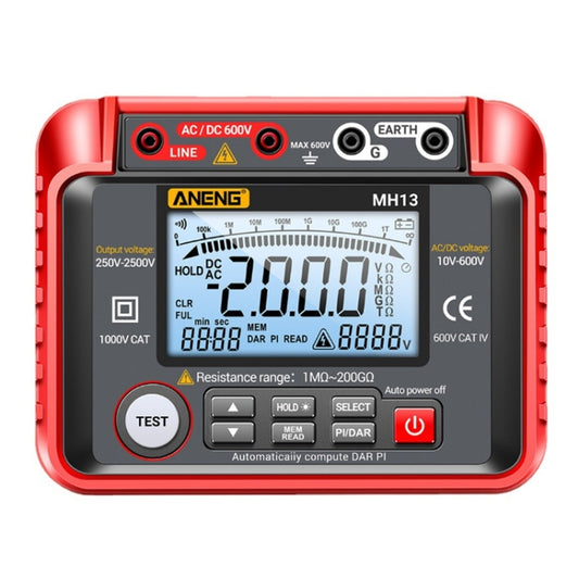 ANENG MH13 High Voltage Digital Electronic Meter Insulation Resistance Tester(Red) - Current & Voltage Tester by ANENG | Online Shopping UK | buy2fix