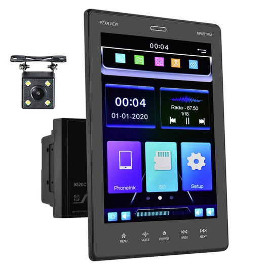 9520C Double Spindle 9.5 inch Vertical Screen Car MP5 Player, Style: Standard+4 Light Camera - Car MP3 & MP4 & MP5 by buy2fix | Online Shopping UK | buy2fix