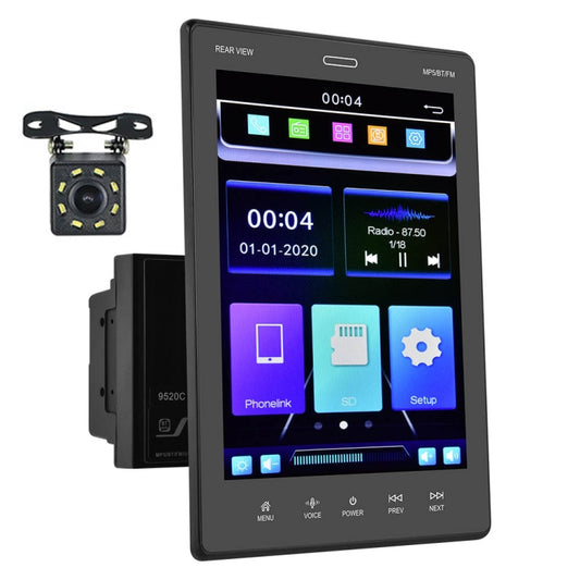 9520C Double Spindle 9.5 inch Vertical Screen Car MP5 Player, Style: Standard+8 Light Camera - Car MP3 & MP4 & MP5 by buy2fix | Online Shopping UK | buy2fix