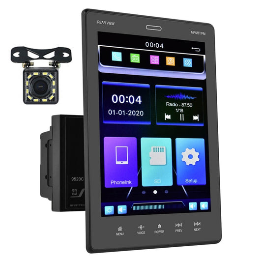 9520C Double Spindle 9.5 inch Vertical Screen Car MP5 Player, Style: Standard+12 Light Camera - Car MP3 & MP4 & MP5 by buy2fix | Online Shopping UK | buy2fix
