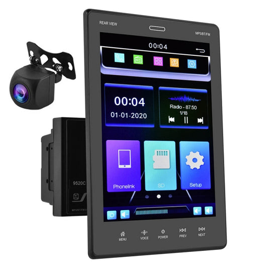 9520C Double Spindle 9.5 inch Vertical Screen Car MP5 Player, Style: Standard+AHD Camera - Car MP3 & MP4 & MP5 by buy2fix | Online Shopping UK | buy2fix