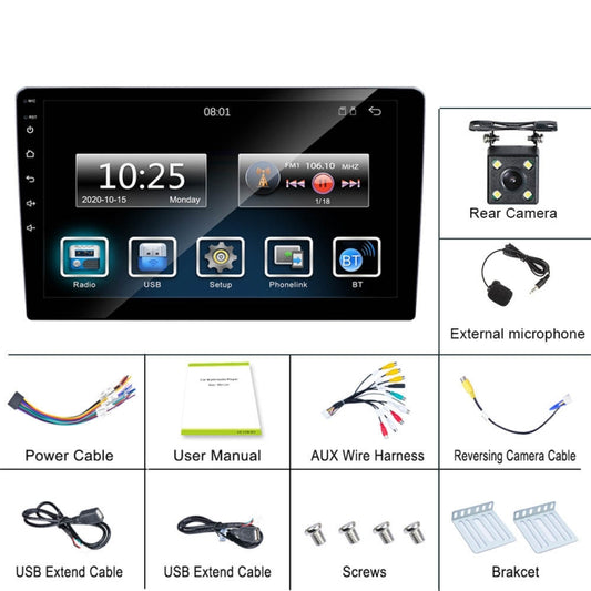 C7001 7 inch Touch Screen Built-In CarPlay Car MP5 Player, Style: Standard+4 Light Camera - Car MP3 & MP4 & MP5 by buy2fix | Online Shopping UK | buy2fix
