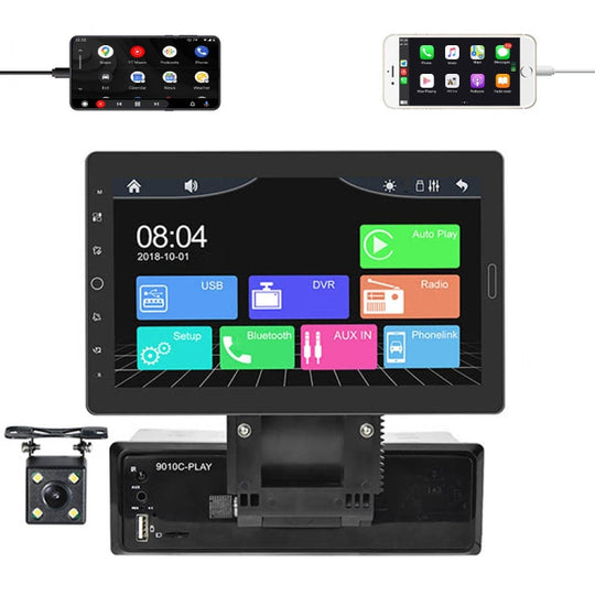 1310C 10.1 inch Car Full Screen Touch HD MP5 Wired Carplay Player, Style: Standard+4 Light Camera