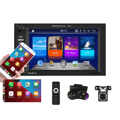 7622C 6.2 inch Dual Spindle HD Car Universal MP5 Carplay Player, Style: Standard+12 Light Camera - Car MP3 & MP4 & MP5 by buy2fix | Online Shopping UK | buy2fix