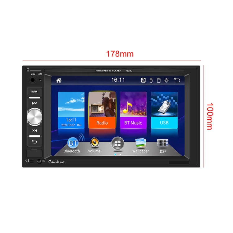 7622C 6.2 inch Dual Spindle HD Car Universal MP5 Carplay Player, Style: Standard+12 Light Camera - Car MP3 & MP4 & MP5 by buy2fix | Online Shopping UK | buy2fix