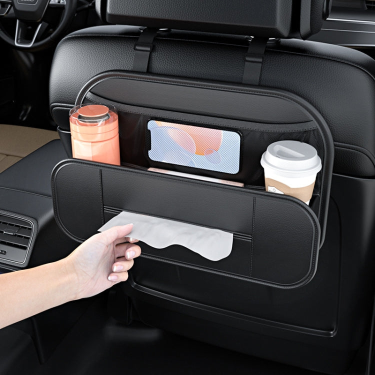 Car Seat Rear Leather Multi-function Convenient Storage Bag(Black) - Stowing Tidying by buy2fix | Online Shopping UK | buy2fix