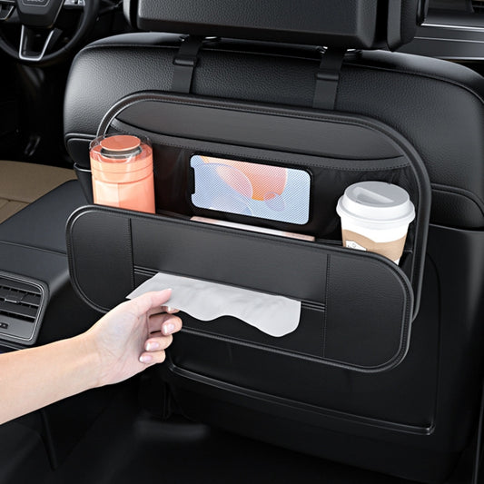 Car Seat Rear Leather Multi-function Convenient Storage Bag(Black) - Stowing Tidying by buy2fix | Online Shopping UK | buy2fix