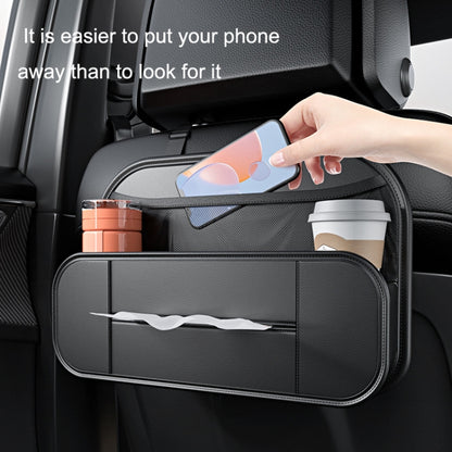 Car Seat Rear Leather Multi-function Convenient Storage Bag(Black) - Stowing Tidying by buy2fix | Online Shopping UK | buy2fix