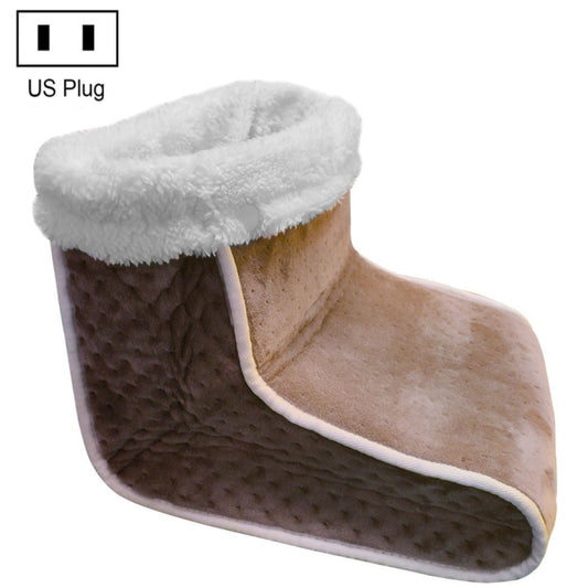 Plug-in High-top Electric Foot Warmer Heated Foot Warmer Boots US Plug 120V(Brown) - Electric Heaters by buy2fix | Online Shopping UK | buy2fix