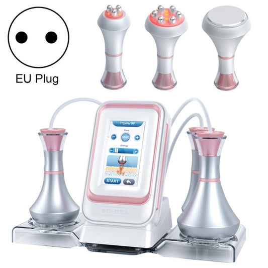 3 In 1 80k Metal Fat Blaster RF Ultrasonic Beauty Machine EU Plug(Pink Edge) - Beauty Instrument by buy2fix | Online Shopping UK | buy2fix