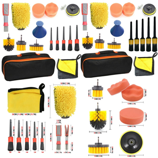 19 PCS / Set Car Beauty Cleaning Brush Details Brush Washing Glove Tool Set(Red Ring) - Car washing supplies by buy2fix | Online Shopping UK | buy2fix