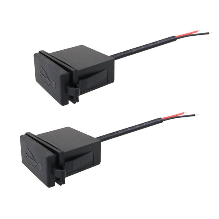 2PCS 2.4 A Motor Boat Trailer Car Modified Square Single USB Car Charger(Black) - DIY Modified Charger by buy2fix | Online Shopping UK | buy2fix