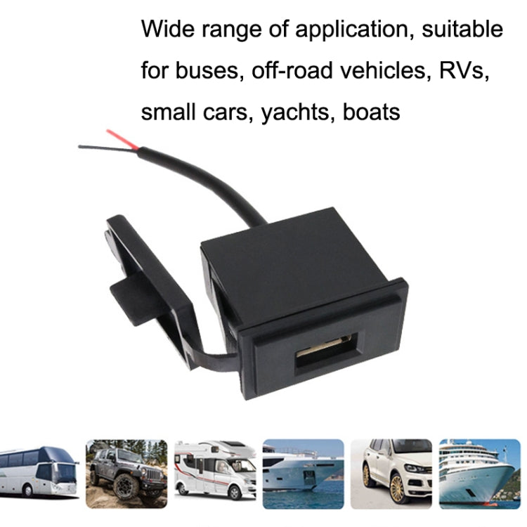 2PCS 2.4 A Motor Boat Trailer Car Modified Square Single USB Car Charger(Black) - DIY Modified Charger by buy2fix | Online Shopping UK | buy2fix