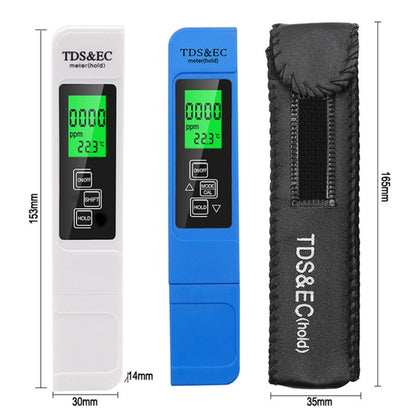 Backlight Model TDS & EC Water Quality Test Pen Meter Conductivity Test Pen(Blue) - Air & Water Quality Tester by buy2fix | Online Shopping UK | buy2fix