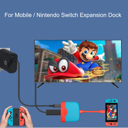 H0231 For Mobile / Nintendo Switch Expansion Dock Portable Base(Red Blue) - Adapter by buy2fix | Online Shopping UK | buy2fix