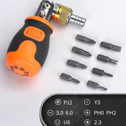 2050E 8 In 1 Portable Multifunctional S2 Batch Head Two-way Ratchet Screwdriver Set(Gray) - Screwdriver Tools by buy2fix | Online Shopping UK | buy2fix
