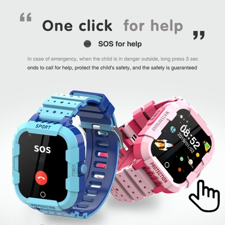 DF75 1.4 Inch 4G GPS Positioning Children Waterproof Smart Calling Watch With SOS Function(Blue) by buy2fix