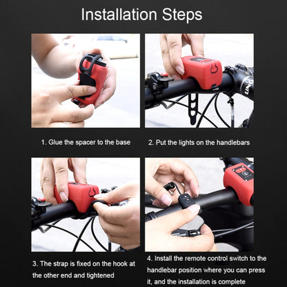 2 In 1 Bicycle Rechargeable Waterproof High Decibel Bell with Highlight Light(Black) by buy2fix