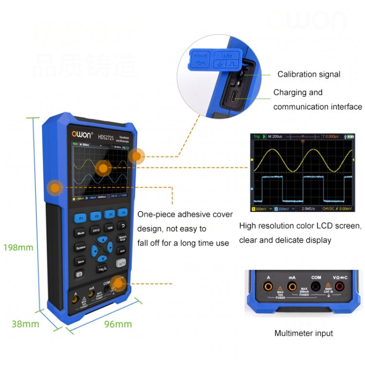OWON VC101A (3 3/4) Oscilloscope Signal Source Multifunctional All-in-one Multimeter HDS2102 Standard - Digital Multimeter by buy2fix | Online Shopping UK | buy2fix