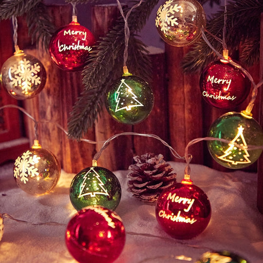 LED Christmas Decorative Ball Lights Scene Arrangement Lantern String, Spec: Battery Type 5m(Ball)