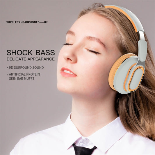 H7 Foldable Wireless Bluetooth Headset With Microphone Support TF Card, AUX(Brown-green) - Headset & Headphone by buy2fix | Online Shopping UK | buy2fix