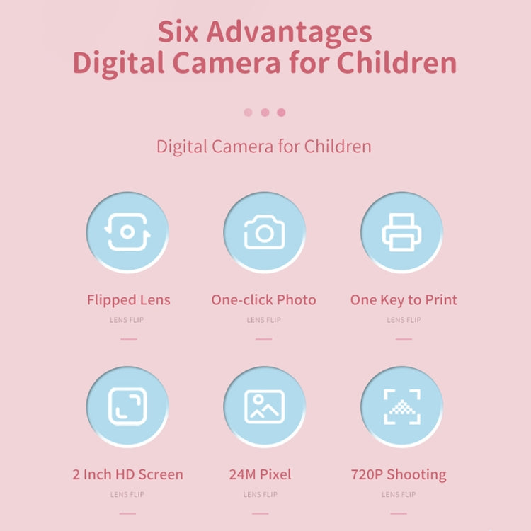 A18 HD Printable Cartoon Kids Digital Camera with Rotating Lens, Spec: Pink - Children Cameras by buy2fix | Online Shopping UK | buy2fix
