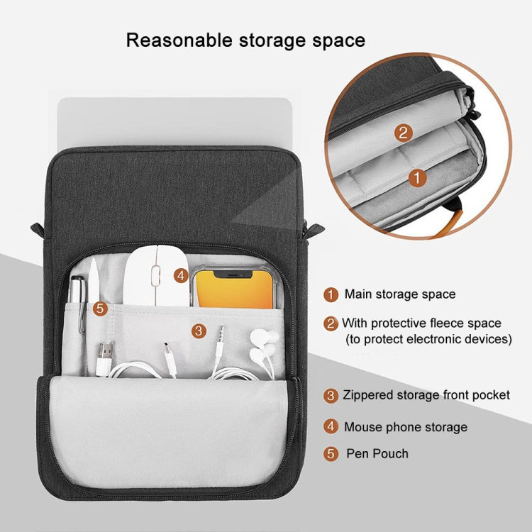 Vertical Laptop Bag Handheld Shoulder Crossbody Bag, Size: 13 Inch(Wine Red) by buy2fix