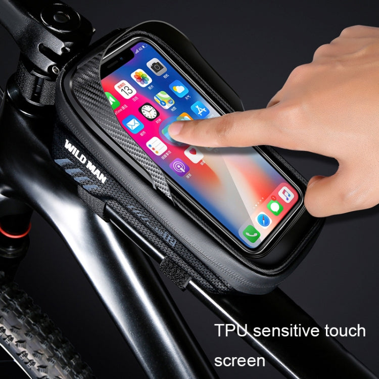 WILD MAN E12 1L EVA Hard Shell Mountain Bike Waterproof and Wear-resistant Front Beam Bag(Black) by WILD MAN