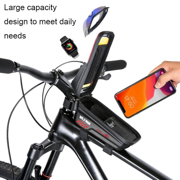 WILD MAN E12 1L EVA Hard Shell Mountain Bike Waterproof and Wear-resistant Front Beam Bag(Black) by WILD MAN