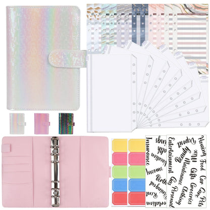 A6 Illusion Magic Square Loose-leaf PU Notebook Cash Budget Book(White) - Notebooks by buy2fix | Online Shopping UK | buy2fix