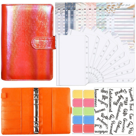 A6 Illusion Magic Square Carnet de notes en PU à feuilles mobiles Livre de budget de trésorerie (Orange)
