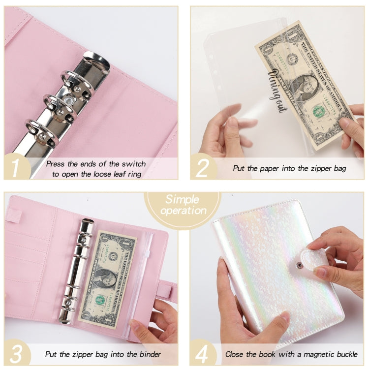 A6 Illusion Magic Square Loose-leaf PU Notebook Cash Budget Book(White) - Notebooks by buy2fix | Online Shopping UK | buy2fix