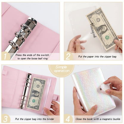 A6 Illusion Magic Square Loose-leaf PU Notebook Cash Budget Book(White) - Notebooks by buy2fix | Online Shopping UK | buy2fix