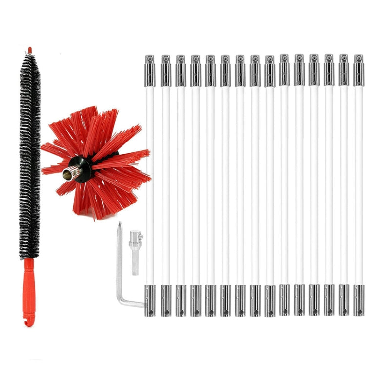 Extendable Bendable Electric Drill Chimney Brush Hood Interior Duct Brush, Size: 410mm x 15 Rods by buy2fix