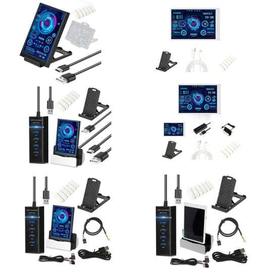 3.5 Inch IPS View All Computer Monitor USB Chassis Vice Screen Set 1 (Black) - Gadget by buy2fix | Online Shopping UK | buy2fix