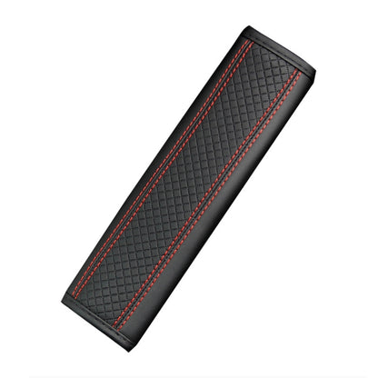Fiber Leather Embossed Car Seat Belt Shoulder Cover Protector 6.5X23cm(Black) - Seat Belts & Padding by buy2fix | Online Shopping UK | buy2fix