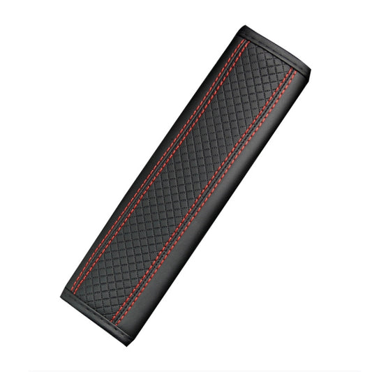 Fiber Leather Embossed Car Seat Belt Shoulder Cover Protector 6.5X23cm(Black) - Seat Belts & Padding by buy2fix | Online Shopping UK | buy2fix