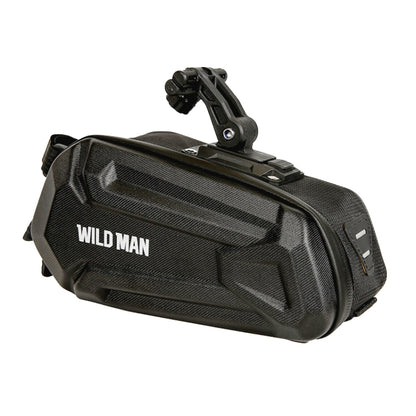 WILD MAN XT7 1.2L Mountain Bike EVA Hard Shell Waterproof Wear-resistant Tail Bag(Twill Style) by WILD MAN